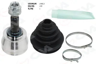 GVA 587933 Aks Kafasi Sol-Sag On Dis Fiat Albea 1.2i (03-07) 46307516 3603K PRJ407 KFT516 VKJA3162 607409 817029 151409 CVJ539610 75835S