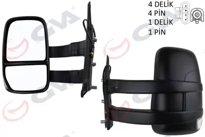 GVA 9152 Diş Dikiz Aynasi Sol Daily 06> Mekanik+uzun Kol+sinyalli+konveks  2 Fiş Vm-6951l 3523.51