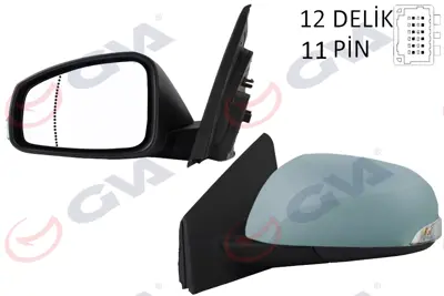 GVA D0409 Diş Dikiz Aynasi Sol Megane-Fluence 08> Elektrikli+isitmali+sinyalli+katlanir+sensörlü+ Isitmali+astarli+asferik  11 Fiş Vm-6138ebsal 963020181R 3280150 963730077R E2689 RN4247334 963660005R 4377817 27252201 10775811 27805881