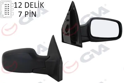 GVA D4464 Diş Dikiz Aynasi Sağ Clio 06> Elektrikli+isitmali+sensörlü+konveks  7 Fiş Vm-6136ehsr 7701061193 3280105 6122175 54524059 3114M06 4331808 RN3257323 7701054753 1133 7701061195