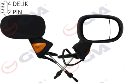 GVA D5494 Diş Dikiz Aynasi Sağ Modus 04> Mekanik+sinyalli+sensörlü+konveks  Vm-120sr 7701059146 RN3087113 10764802 7701058189 6112170 6126170 6012381 4366804 7701060070 8200322659