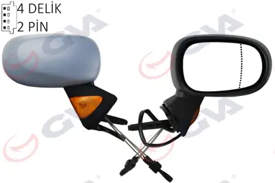 GVA D6404 Diş Dikiz Aynasi Sağ Modus 04> Mekanik+sinyalli+sensörlü+astarli+konveks Vm-120psr 7701059146 RN3087113 7701065899 10764802 7701058189 6122170 6112170 34640433 6126170 8200322659