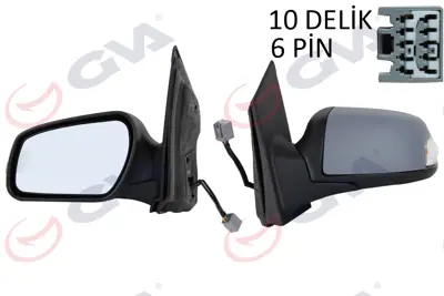 GVA G7203 Diş Dikiz Aynasi Sol Focus 08> Elektrikli+isitmali+sinyalli+astarli+ Konveks  6 Fiş Vm-6301ehpl 6M5Y17683AC 25331047 1500619 6139400 1437470 1439073 1404898 3100098 1363674 1863805