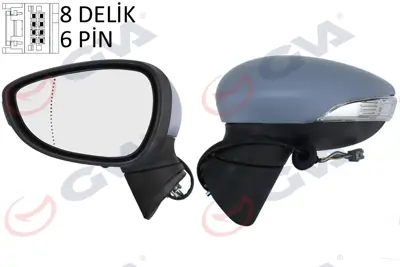 GVA G7281 Diş Dikiz Aynasi Sol Fiesta 08> Elektrikli+isitmali+sinyalli+astarli+asferik  6 Fiş Vm-6313ehpal FD3447324P 1594546 1753824 27367013 1671047 6113394 6119394 10245811 1405225 32033721
