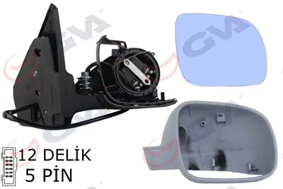 GVA G8221 Diş Dikiz Aynasi Sağ Golf-Bora 98> Elektrikli+astarli+konveks  5 Fiş Vm-188r 1J1857508D01C 1J1857522B 3B0857538B 1J1857508 1J1857508522B3B0857 1J1857508D 1J1857522E 54625550 3B1857538B 2213224