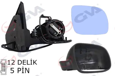 GVA G8223 Diş Dikiz Aynasi Sağ Golf-Bora 98> Elektrikli+isitmali+siyah Astarli+mavi Cam (Küçük Tip)  5 Fiş Vm-188r 1J1857508D01C 1J1857522B 3B0857538B 1J1857508 1J1857508522B3B0857 1J1857508D 1J1857522E 54625550 3B1857538B 2213224