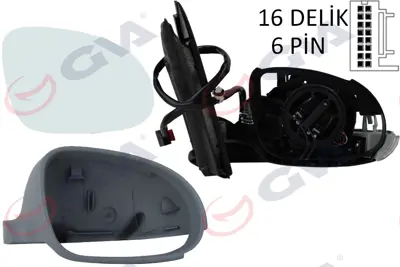 GVA G8225 Diş Dikiz Aynasi Sağ Golf 03> Elektrikli+isitmali+sinyalli+astarli+konveks  6 Fiş Vm-197ehpr 3C0857522 1K1857508CN 95413821 1K0857522 10455872 7M3857522E 1K1857508 1K0949102 5894806 1K0857538GRU