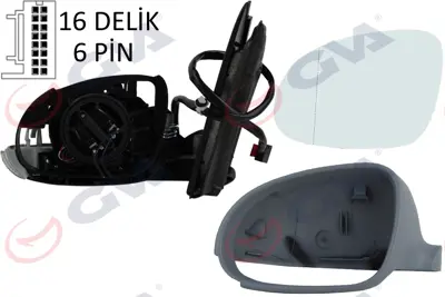 GVA G8226 Diş Dikiz Aynasi Sol Golf 03> Elektrikli+isitmali+sinyalli+astarli+asferik  6 Fiş Vm-197ehpal 1K1857507DC 2214225 1K0949101 5M0857521C 5894805 2214125 5402041127127P 182203015910 1K0857537GRU 7M3857521F