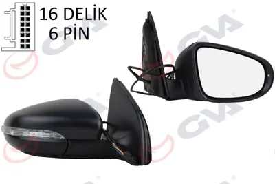GVA G8403 Diş Dikiz Aynasi Sağ Golf 09> Elektrikli+isitmali+sinyalli+konveks  6 Fiş Vm- 6197ehpr 5K0857508AD 5K0857508N 5K0949102 10467802 6126124 6R0949102D 6R0857538A9B9 5K0857522 5K0857508N9B9 6R0857538
