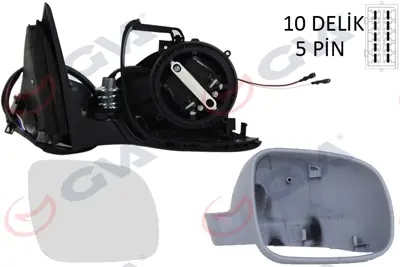 GVA G8802 Diş Dikiz Aynasi Sağ Passat 97> Elektrikli+isitmali+astarli+konveks  5 Fiş Vm-189r 3B185750801C 6140116 7010 5836808 3370037 3B1857508 3464713C 10445802 1010156 3B1857538BGRU