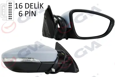 GVA MG234 Diş Dikiz Aynasi Sağ Passat 11> Elektrikli+isitmali+sinyalli+astarli+konveks  6 Fiş Vm-6194ehpr 3AA8575089B9 2248124 6140163 5740808 3C8857522 3C8857538GRU 3C8857538 95471044 3AA857508 VW0947413