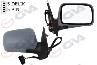 GVA MG312 Diş Dikiz Aynasi Sağ Polo Clasic 96> Elektrikli+isitmali+astarli+asferik  5 Fiş Vm-184nher 6K1857508F 7447 95041044 3370053 1010150 10443842 13528 5826808 2203426 4026812