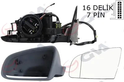 GVA R2029 Diş Dikiz Aynasi Sol A3 03> Elektrikli+isitmali+5 Kapili+katlanir+astarli+asferik  7 Fiş Vm-010ebal 8P1858531H01C AD3207344P 8E0857535E 3020030 13023725 E2073 AD3207324 8E0857507BGRU 325841 8E1858531Q