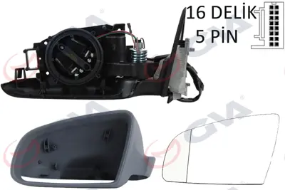 GVA R2045 Diş Dikiz Aynasi Sol A3 03> Elektrikli+isitmali+3 Kapili+astarli+asferikli  5 Fiş Vm-011ehal 1031225 7460 8P1858531A01C 13167011 261041 34614065 301000174700174710 6139500 8E0857507BGRU 13023721