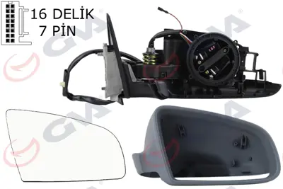 GVA R2554 Diş Dikiz Aynasi Sağ A3 03> Elektrikli+isitmali+3 Kapili+katlanir+astarli+konveks  7 Fiş Vm-011ebr 8P1858532H01C AD3207323P 8P1858532B01C 8E0857508BGRU 1031324 13167022 6130500 AD3207323 8E0857536D 261046