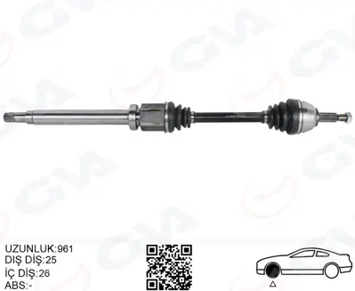 GVA TC3290 Ön Aks Komple Sağ Transit Connect 1.8 Tdci 02>14 90-110ps (961mm) 2T143B436AH 1328362 2T143B436AD 170843 2T143B436AC 2T143B436AE 2T143B436AF 305038 2T143B436AG 299042