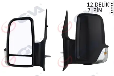 GVA V1144 Diş Dikiz Aynasi Sol Crafter 06>sprinter 06> Mekanik+sinyalli+çift Cam+konveks  2 Fiş Vm-6049l A9068104816 3210104 E2249 5064371 2E1857501E 101114 9068104816 460838130 10167801 54012055