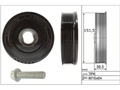 INA 51738254 Krank Kasnaği Renault Trafic Iii 15>  Megane Iv 15> Talisman 15> Scénic Iv 15> Opel Vivaro B 15> 1.6dci R9m (7 Kanal) 8200767762 93161620 DP6304 123032762R 4431160 6400049 177225 LPD0222 1230300Q0A 80004896