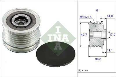 INA 51799012 Alternator Kasnagi Mercedes W203 W210 W220 W639 B901>b906 A6111550715 A6111550315 55170 141542703 F559320 F23319702 F23319701 ZN5395 F00M991303 124615042