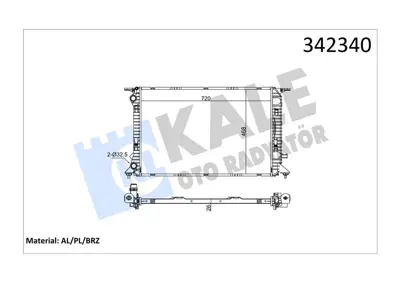 KALE 302811 Radyatör Audi Audi A4-A5-A6-Q3-Q5 (Al-Pl-Brz) 8K0121251L 8MK376745581 735471 716990 CR905000P 8K0121251AC 376745581 8K0121251AG 8K0121251R 105155