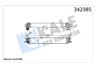 KALE 303457 Turbo Radyatörü (Intercooler) Laguna Coupe-Laguna Iii-Latitude 1.5 Dci (Al-Pl-Brz) 144610001N 96502 RTA4462 M823103A 30503 351319202630 43004462 105239 342385 MST263