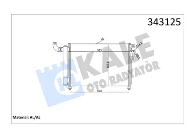 KALE 303899 Klima Kondenseri Kia Rio Ii (Al-Al) 976061G300 KA5082 83005082 35852 940003 60835082 905692 5533121S KA5082D 512044N