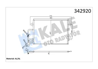 KALE 304071 Klima Kondenseri Vw Passat-Variant Skoda Superb (Al-Al) 3B0260401 3B0260401B 8FC351300391 7402502 94592 3B0260401A 817679 CF20035 60585189 VW5189