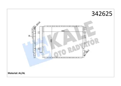 KALE 304182 (X) Klima Kondenseri Kia Sorento I (Al-Al) 976063E900 35979 KA5123 43382O 976063E901 KIAA290 8333040 KA5123D 940436 83005123