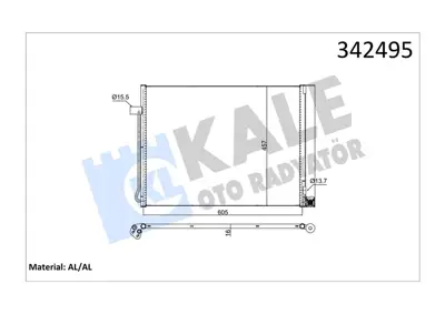 KALE 304329 Klima Radyatoru Bmw N57n M57n2 E70 E71 F15 F16 64509239992 52019N 64536972553 TSP0225701 8FC351302494 QCN553 8FC351309711 35906 8FC351302491 350203795000