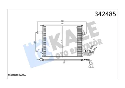 KALE 304331 Klima Kondenseri Vw Caddy Iii Box-Estate-Touran (Al-Al) 1T0820411A 1T0820411B 1T0820411E 8FC351301051 1T0820411C TSP0225543 1T0820413C 1T0820411D VW5211D 351301051
