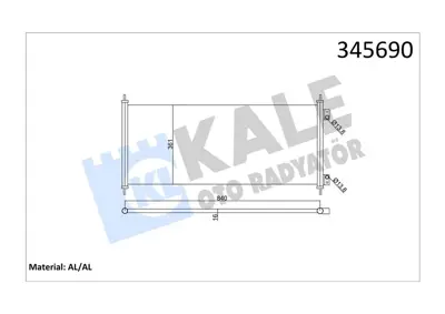 KALE 7463 Klima Radyatoru (Kondanser) Transit V184 2.0tdci 2.4 Tdci 00>06 53470 1671707 818050 4471423 YC1H19710BB 1572061 8053023 102658 35651 CD320465