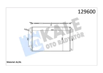 KALE 7596159 Klima Radyatörü (Kondenser) Renault Megane Ii 03> Scenic Ii 03> Grand Scenic Ii 03> 1.5dci 1.6 1.9dci 2.0 8200115543 43005305 8FC351301564 8FC351301561 RT5305 RTA5305 8093029 103207 182018N TSP0225541