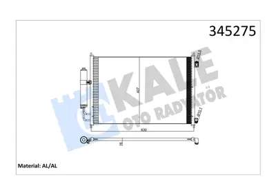 KALE 7724 Klima Kondenseri Nissan X-Trail (Dizel-Benzin) 07=> (642x388x16) (Oto.-Mek.) (Al/Al) 92100JG000 8FC351308771 8FC351343744 8FC351343741 AC829000P 8213045 940121 814231 CF20288 CD020427