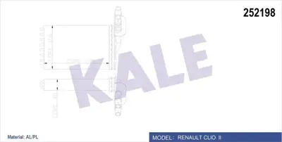 KALE 77362453E Kalorifer Radyatörü Clio Ii 00>symbol Ii 08> (234x158) (2 Sira Al+pl Sistem) 7701044790 812169 350218159003 PRS2071 RT6228 V46610010 53382 7701045552 73374 2027