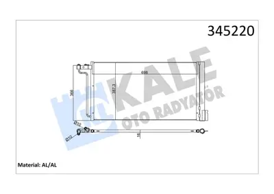 KALE 7808 Klima Radyatoru (Kondanser) Focus Iii 1.6ti &Nbsp;16v &Nbsp;11>c Max Grand C Max 1.6ti 16v 1>benzinli 1684204 CF20161 AV6419710AA 1769313 712M34 8053035 AC29000S FD5485 8880400526 8FC351003221