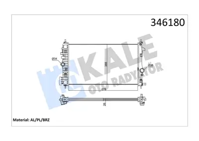 KALE 7817 Radyatör Insignia 2.0 Cdti 08=>(Ac+/-) (Mek)(680x379x26) (Al/Pl/Brz) 1300291 U4132 735482 OLA2474 13241725 630716 OL2474 37002474 53776 961323