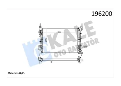 KALE 85006629 Radyatör Linea 1.4 Mpi (1 Sira Al+pl Sistem) 51784706 8MK376756524 5501199S CR1193000S CR1193000P 8MK376756521 61693 FTA2358 60172358 55015234