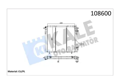 KALE 85015313 Radyatör R19 1.4 Gtd-1.6 Karbüratörlü (2 Sira Cu+pl Sistem) 7702253164 7702247652