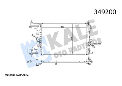 KALE BCH032026 Radyatör (Otomatik) Astra J-Zafira Tourer C-Cruze 1.4-1.6 (Al/Pl/Brz) (580x398x16) OLA2545 1300299 630729 13267657 13267652 DRM20094 TSP0524044 1300300 8MK376749851 39074662