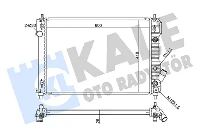 KALE BFR081016 Radyatör Chevrolet Aveo (Otomatik) (Al/Pl/Brz) (600x418x26) 95227753 61687 96992881 550256D7 CT2049 KCT2049 355000 96942183 96983812 DW2087