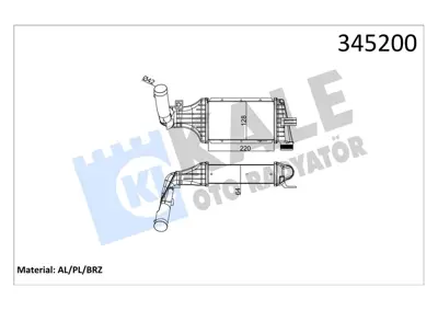 KALE BNI024016 (X) Turbo Radyatörü (Intercooler) Astra G-Zafira A (Al/Pl/Brz) (220x127x64) 1302244 1113020413 37004325 5501165S IC30 102553 9129519 8020M46A 157170N 8ML376723181