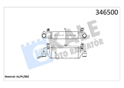 KALE BNI221026 Turbo Intercooler Radyatoru Focus 1.8tdci 98>05 &Nbsp;Connect 1.8 Tdci 04>09- &Nbsp;(338×127×73) 1227171 1084781 XS4Q9L440BD MEXS4Q9L440CA 7053008 30545 818798 96693 ME1M5Q9L440BA DAG001TT