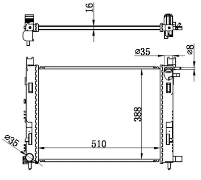 ORIS 245076 Motor Su Radyatoru Captur I 12> Clio Iv 12> Dokker 12> Symbol Iii 14> Sandero Ii 12> 0.9 Tce 1.2 Tce 1.5 Dci 1.6 (506x414x18) Mekanik 214100055R 214106179R 58444 305900 294 RA0231130 58444A DRM37002 214107326R 637627