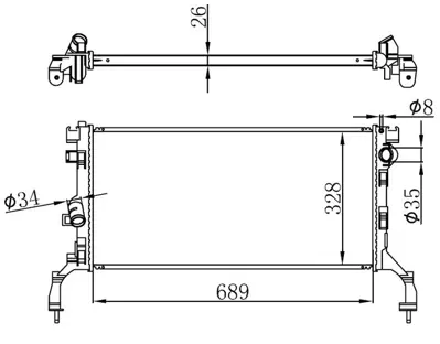 ORIS 245092 Radyatör Brazing Latitude 1.5 Dci-Lgn Iii 1.5 Dci 07=> (Mek.) (689x328x26) 214100004R 60432415 DRM23038 105095 RA0231030 314326 8MK376745231 43002415 QER2601 RTA2415