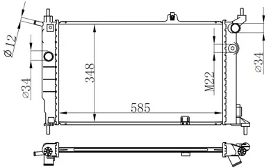 ORIS 255003 Radyatör Astra F 1.4-1.6-1.8-2.0 (Ac+mek) (585x348x26) 1300116 KOL026 1300111 350214000000 8MK376771051 1300147 2109156 52204 KOL169 90443392