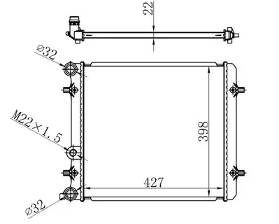 ORIS 346367 Radyatör Brazing Golf Iv-Bora-Octavia 1.4 16v(Ac+klimasiz+mek) (427x388x22) 1J0121253G 1J0121253K 2109180 PRS3523 1103028 16659 64101A 1JO121253G 509530 1J0121253GK