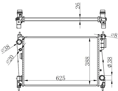 ORIS 439487 Radyatör Corsa D 1.3cdti (Mek+ac+klimasiz) (620x415x16) 1300296 OLA2423 51808364 55704135 1300328 82038N 51896964 8MK376754461 OL2423 312352