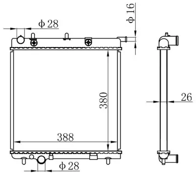 ORIS 439613 Radyatör C2-C3-207-1007 1.4-1.4 16v-1.6 16v-1.4hdi (Klimasiz+mek) (398x380x23) 1330E5 RA0070091 50467A 1033051 732930 9002189 61277 8MK376718631 133000000 9638520480