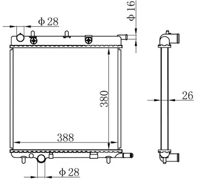 ORIS 439617 Radyatör Brazing C3 04/02>207 02/06>1007 04/05>(Klimasiz+mek) (380x388x26) 1330C0 1330C2 1330Q0 1301M6 133395 1330w8 1330S1 9638520280 1330TS 40002293