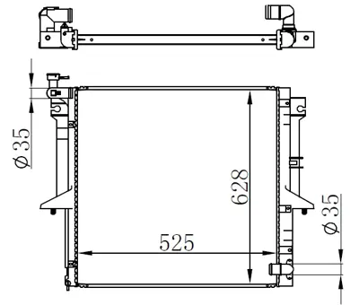 ORIS 506674 Radyatör Brazing L200 07=> (Mek.) (525x638x26) MN135033 mt